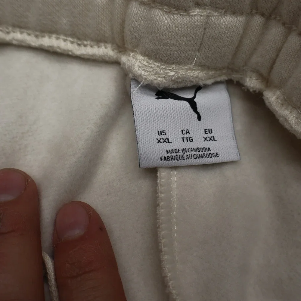 Puma Fleece Jogger Womens XXL Cream Soft Athletic‎ Loungewear Comfort 39x29 NWD